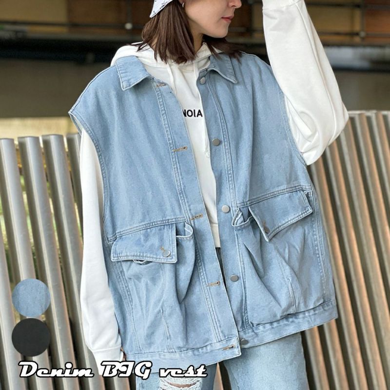 goa ビッグフード　デニムベスト goa（ゴア）の「ﾋﾞｯｸﾌｰﾄﾞﾍﾞｽﾄ（ベスト）」 - WEAR