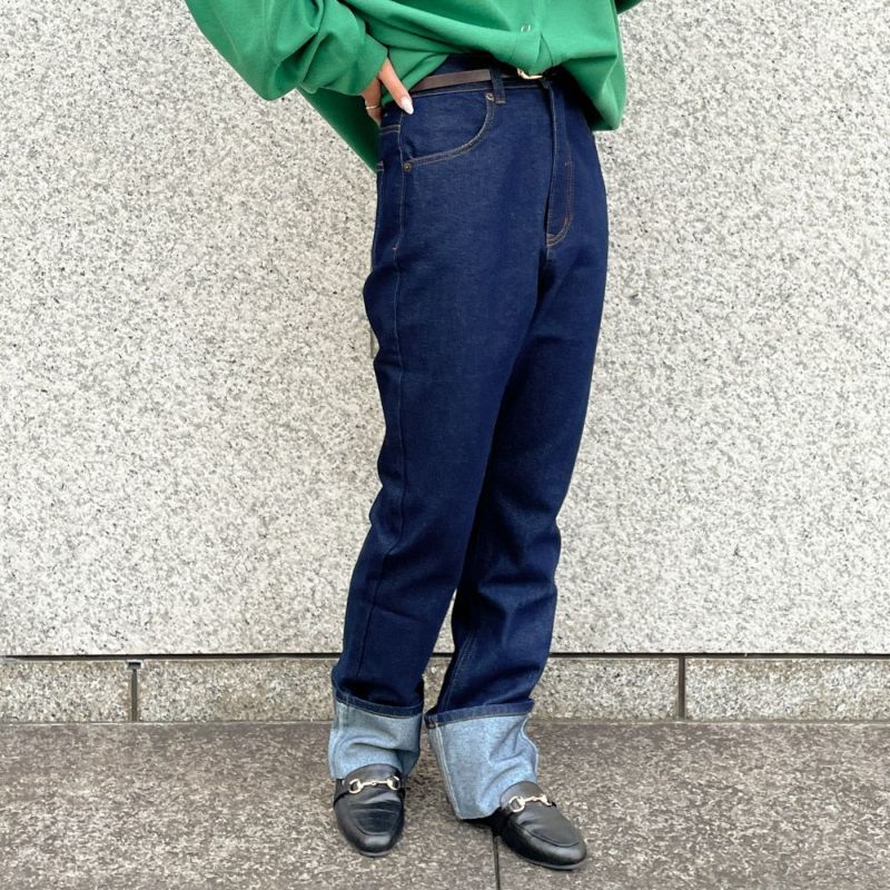 CLEL】Vintage Design Roll-up Denim Pants/ヴィンテージ