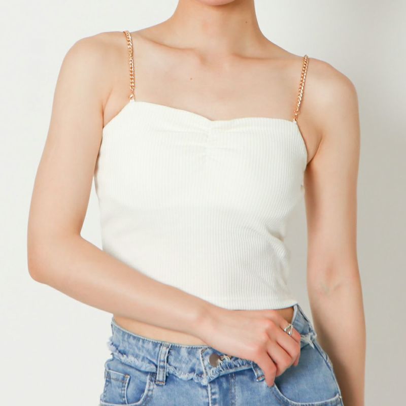 hysチェーン付きキャミソール Goldチェーン付きキャミ | GORGE