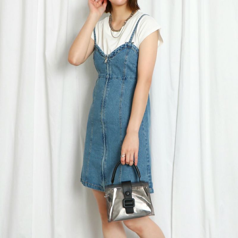 【関税込み】☆GUCCI☆ デニム ミニワンピース レザートリム 関税込み】☆GUCCI☆ デニム ミニワンピース レザートリム