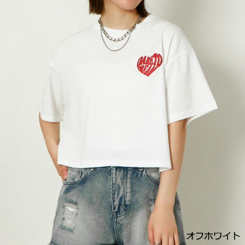 [WEB限定カラー]ラメロゴTシャツ AZUL BY MOUSSY | ラメロゴシシュウカットトップス (Tシャツ