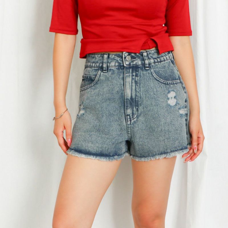 r.d.a. jeans ダメージデニムショートパンツ　23インチ ダメージ デニムショートパンツ ジーパン[品番：ACDW0002212