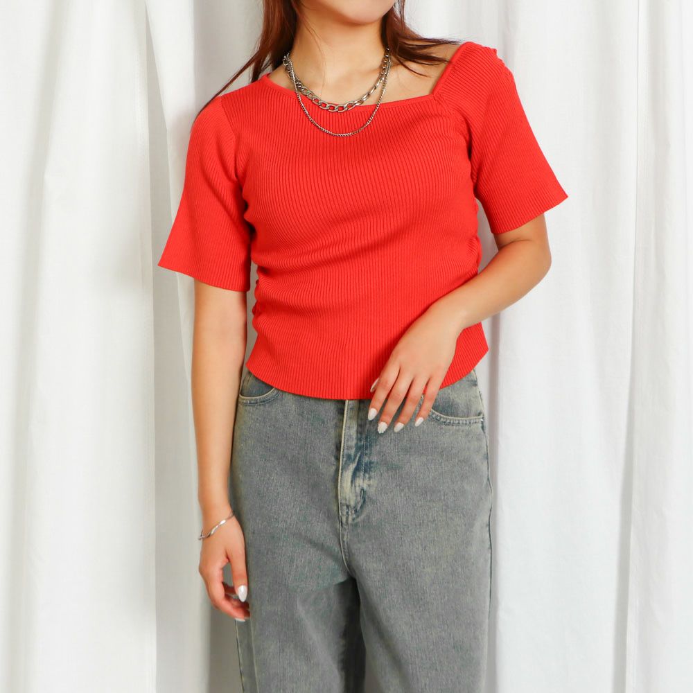 アシメギャザーニットプルオーバー | GORGE