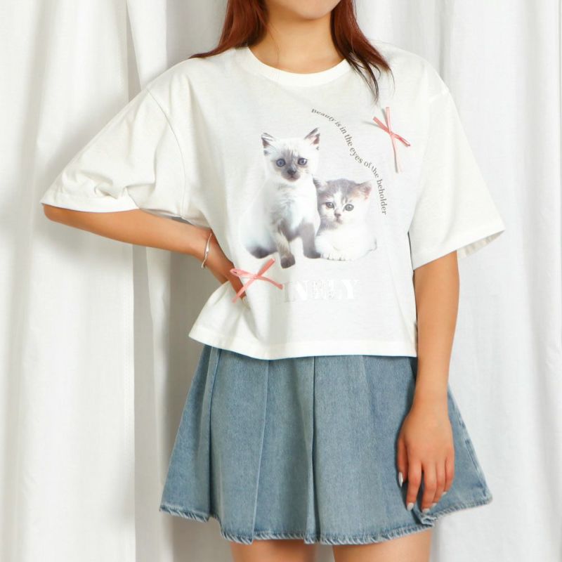 リボン付きネコTシャツ | GORGE