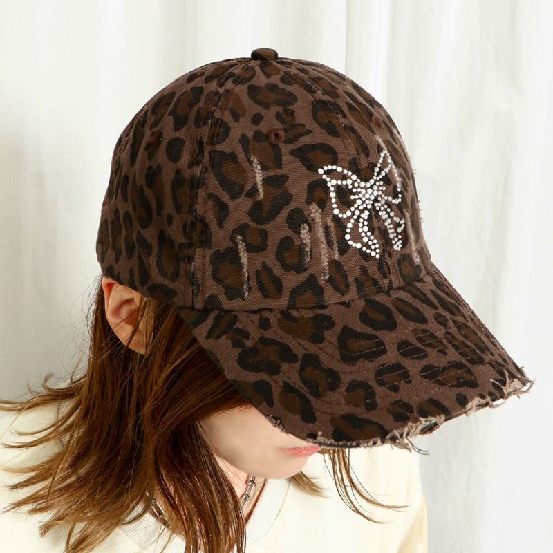 9090 girl Numbering Studs Cap ヒョウ柄 - メルカリ