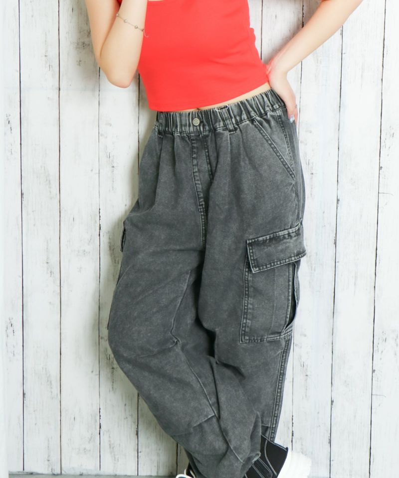 JIMWAG ハイウエストデニムカーゴ Big Pocket 2WAY Buggy Denim Cargo Pants