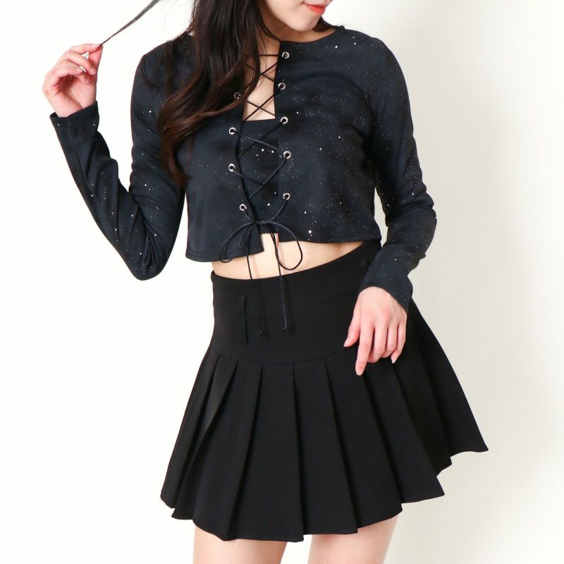 編み上げアンサンブルラメトップス | GORGE