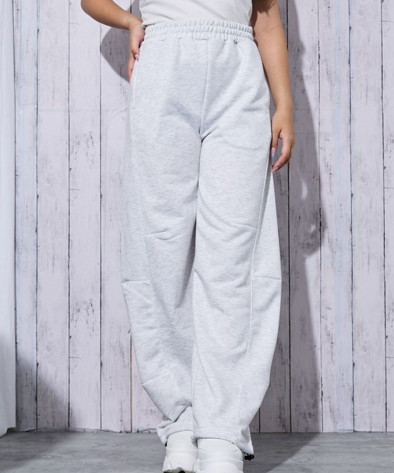 裾ドロスト×ゆるストレート》レディース スウェットパンツ カーブ