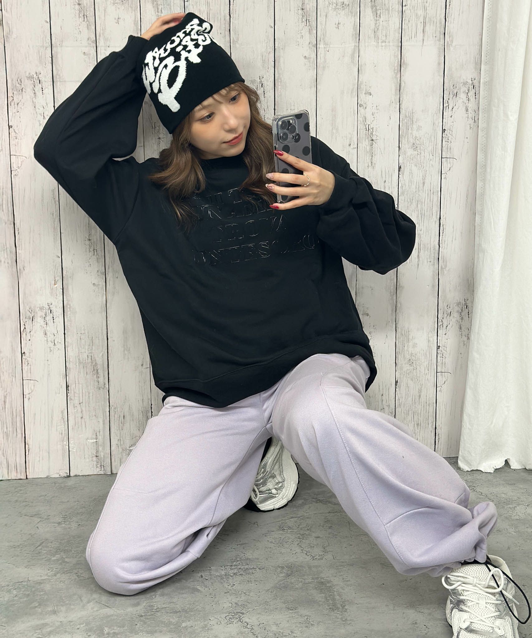 裾ドロスト×ゆるストレート》レディース スウェットパンツ カーブ