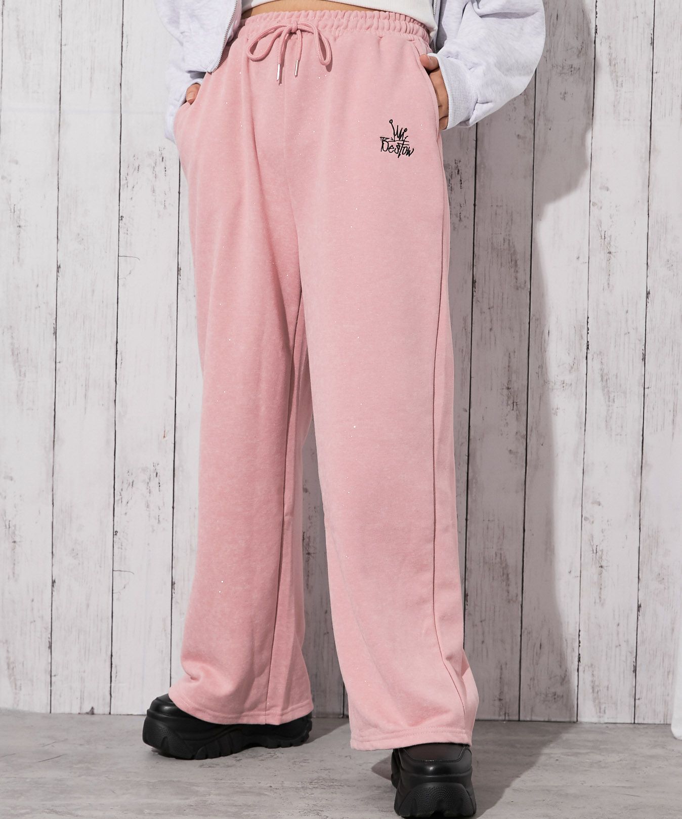 【新品】Mixmii タック入りラメスウェットパンツ Mixmii