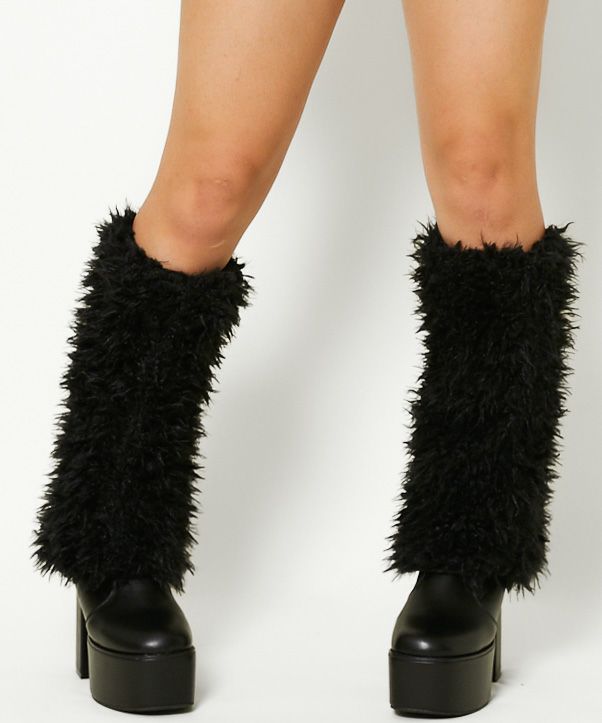 インパクト抜群×トレンド映え》レディース ファーレッグカバー 膝下丈