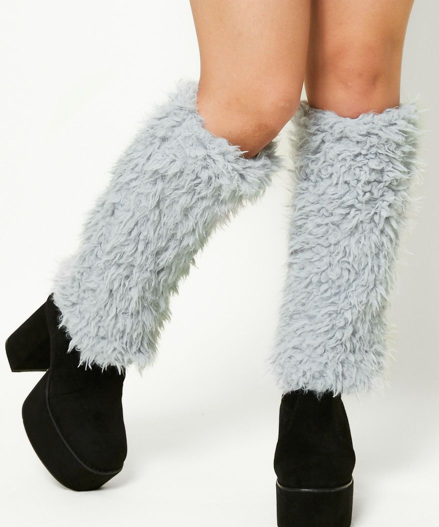 インパクト抜群×トレンド映え》レディース ファーレッグカバー 膝下丈