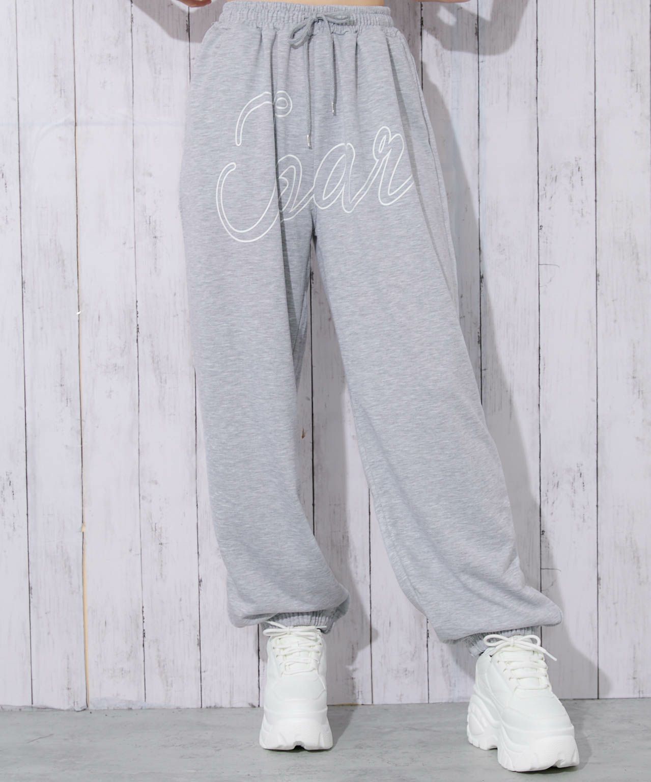 翼×ロゴデザイン》レディース 裏毛 スウェットパンツ ラバープリント