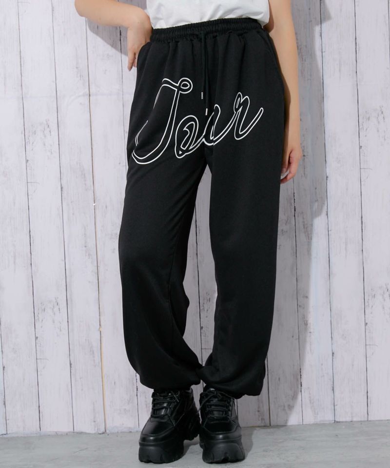 翼×ロゴデザイン》レディース 裏毛 スウェットパンツ ラバープリント