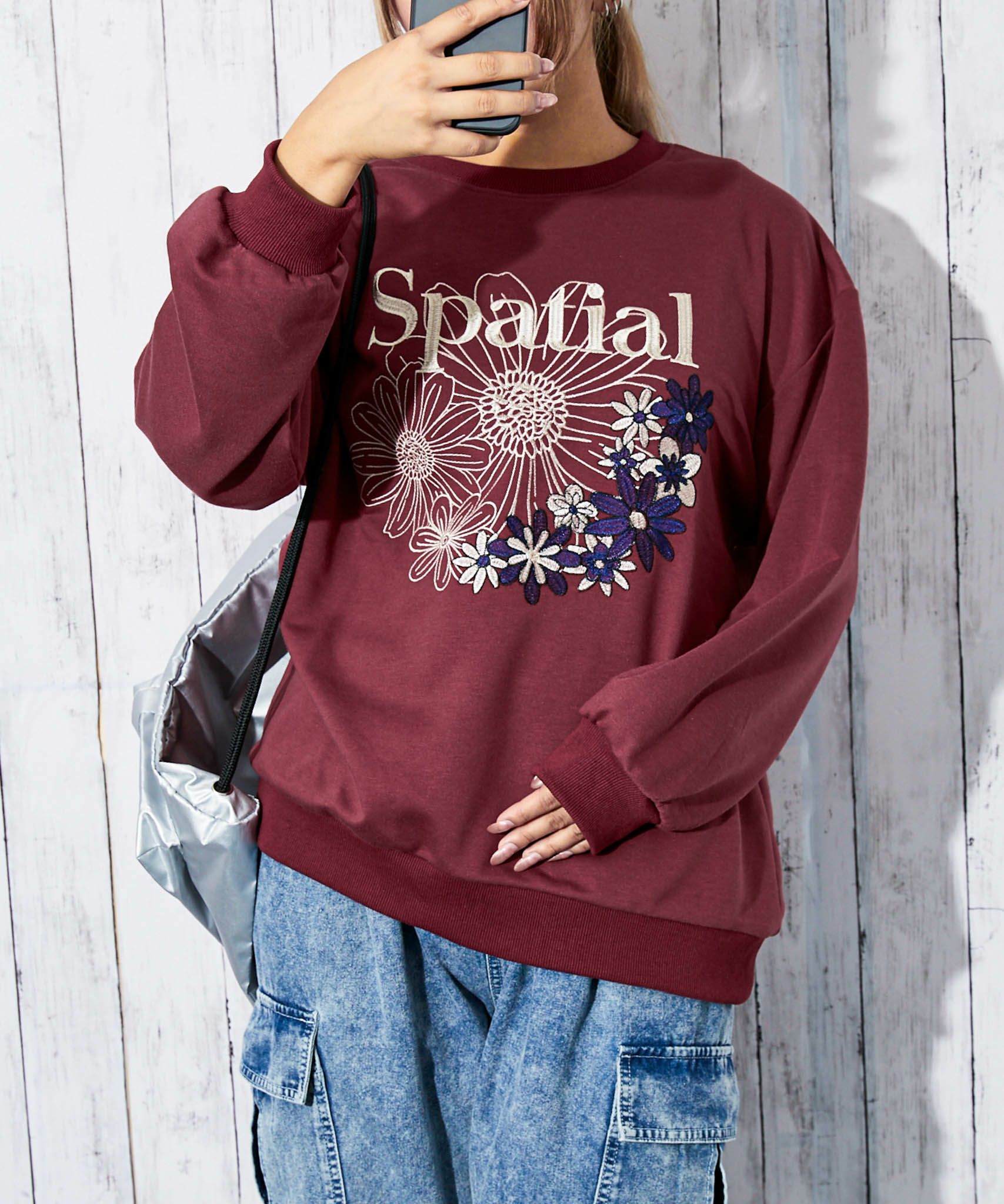 ハグオーワー H刺繍裏起毛トレーナー　完売 ハグオーワー H刺繍裏起毛トレーナー 完売