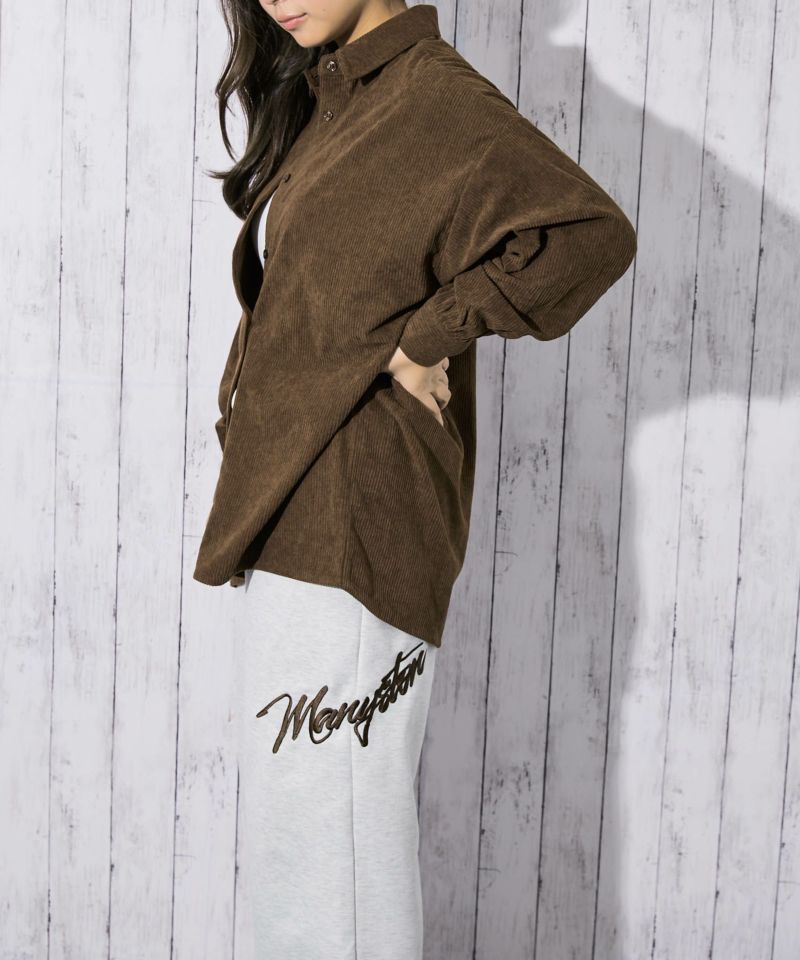 ゆるシルエット×季節感素材》レディース コーデュロイ ビッグシャツ