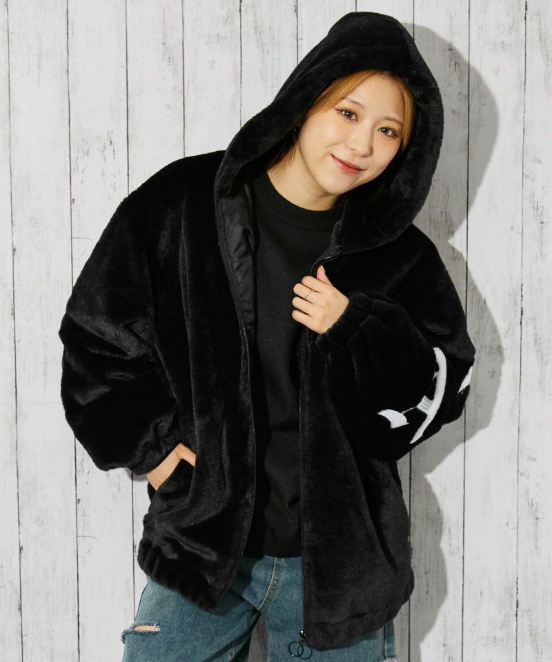 D&G ファーブルゾン黒 レディース フェイクファー ブルゾン[品番：GORW0010517]｜GORGE