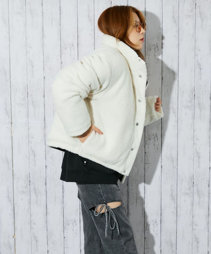 あ*ぼ様 秋冬物　【新品未使用】45R　ホワイトコットンジャケット　2つ星でサイ あった可愛い【ボアアウター】の季節がやってきます♡ | USAGI