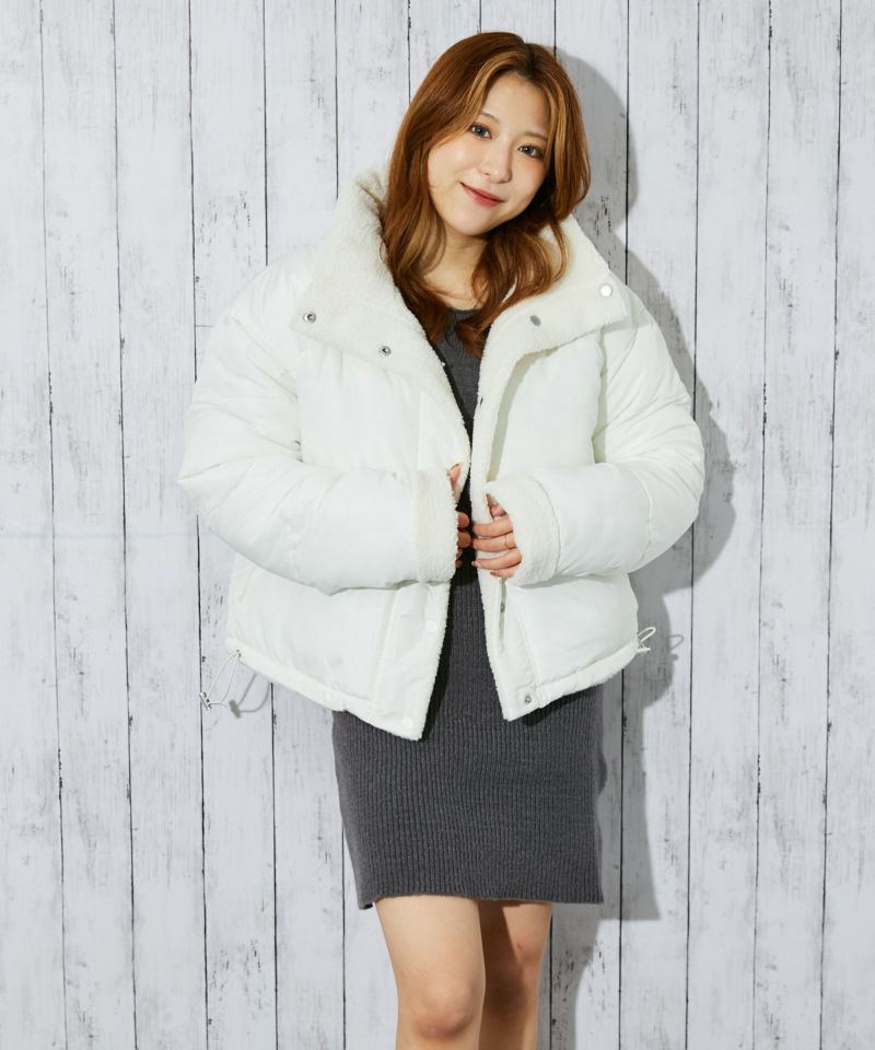 2WAYリバーシブル》レディース ボア×中綿ブルゾン あったか防寒