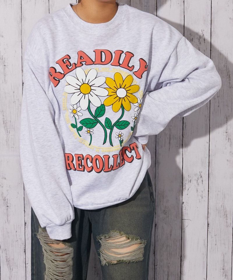 フラワープリント×裏起毛》レディース スウェット トレーナー