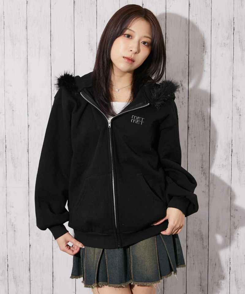 ファーフード×裏起毛》レディース ジップパーカー カジュアル 秋冬 | GORGE