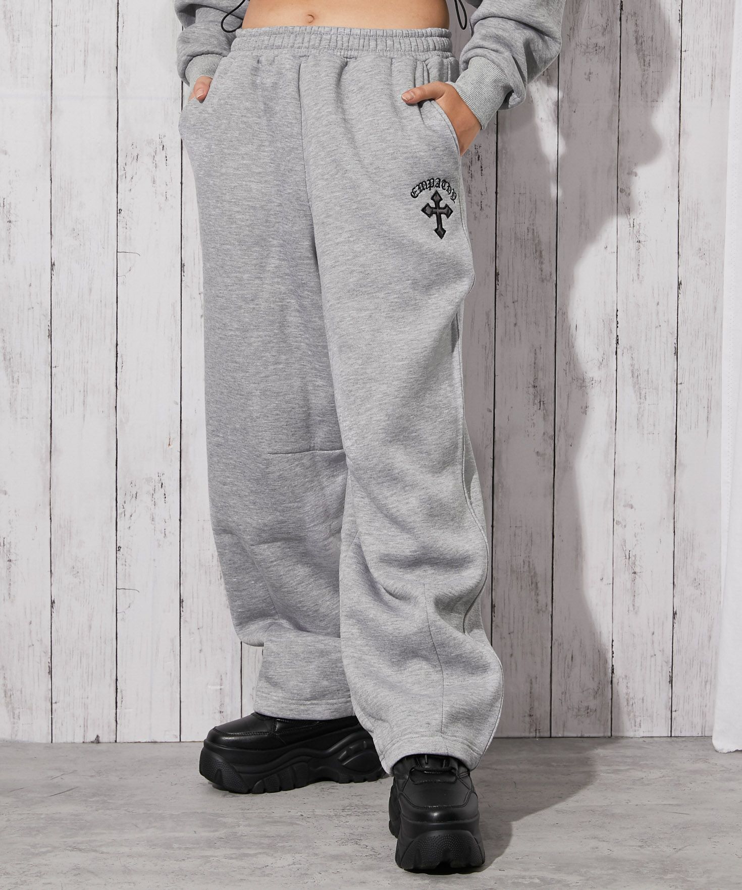 クロスロゴ×リラックスシルエット》裏起毛セットアップ対応