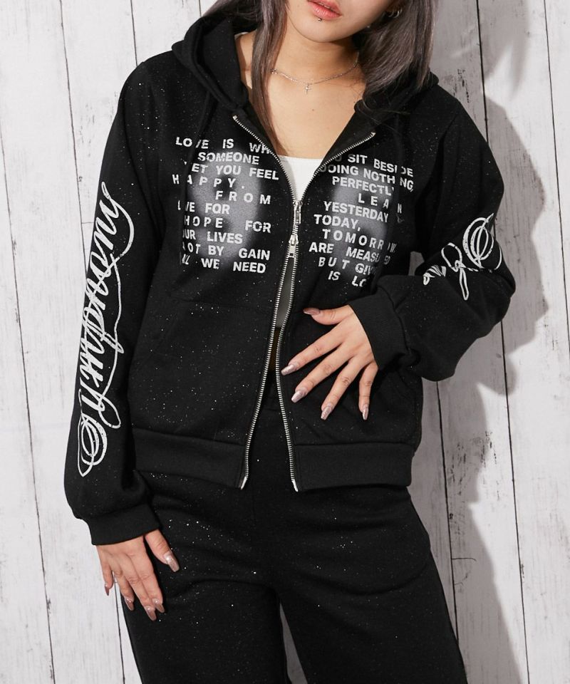 英字ロゴ×裏起毛》セットアップ対応◎ジップパーカー | GORGE