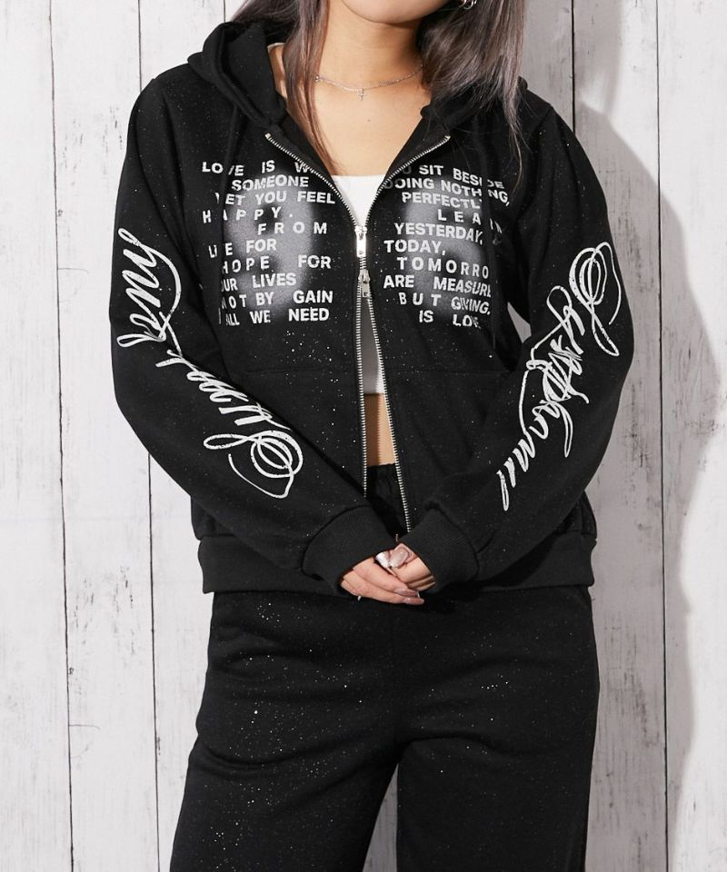 英字ロゴ×裏起毛》セットアップ対応◎ジップパーカー | GORGE