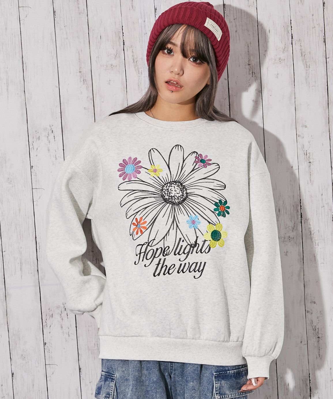 フラワー刺繍×裏起毛》ストリートフェミスウェット | GORGE