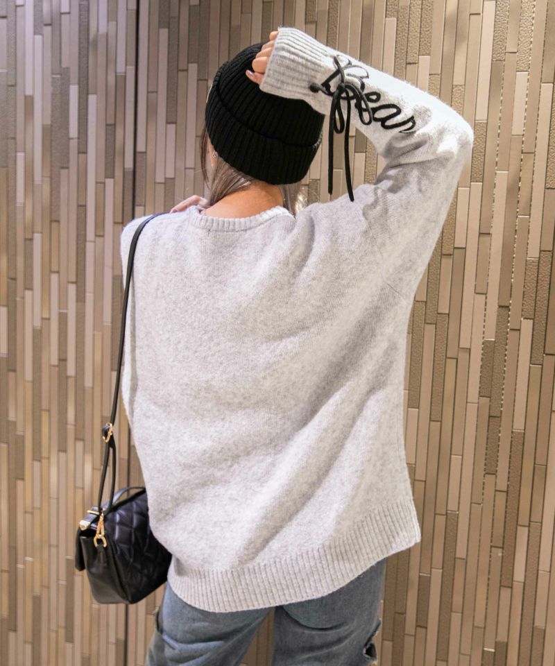 IハートBear×袖ロゴ》ふわもちニットトップス 冬◎ | GORGE