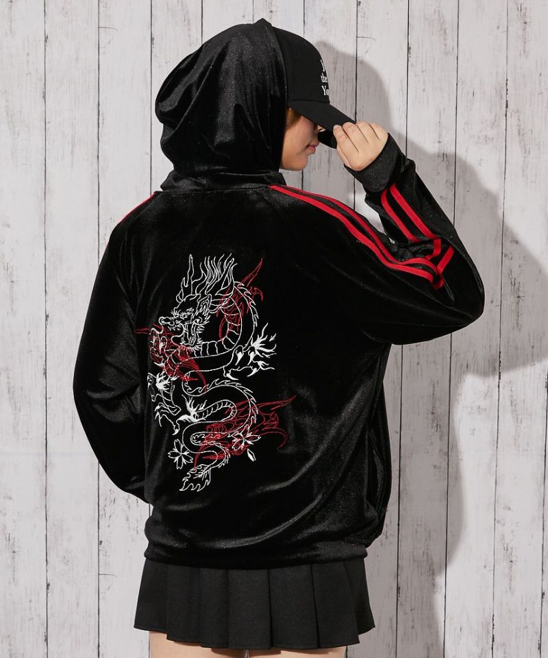 【受注生産】未使用品 Chevon 黒赤パーカー セール】THRASHER/スラッシャー ジップアップパーカー 254TH2PK051