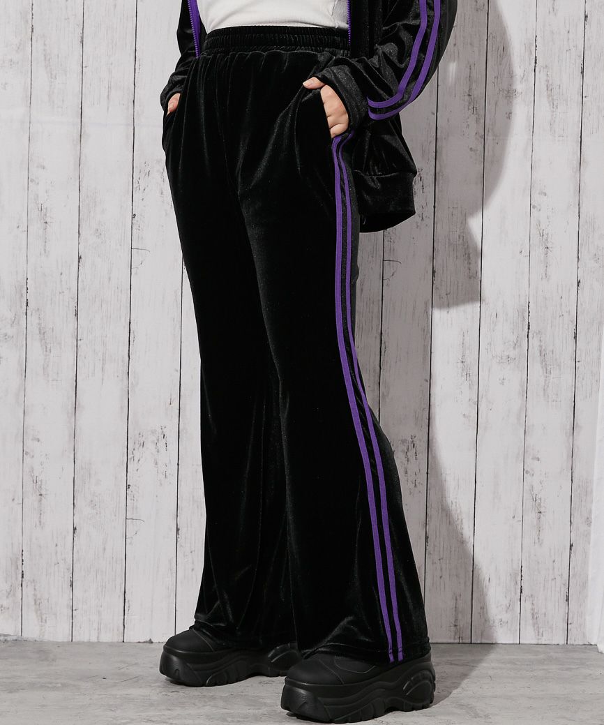 ころ出品 ベロア×ドラゴン刺繍》サイドラインストレートパンツ | GORGE