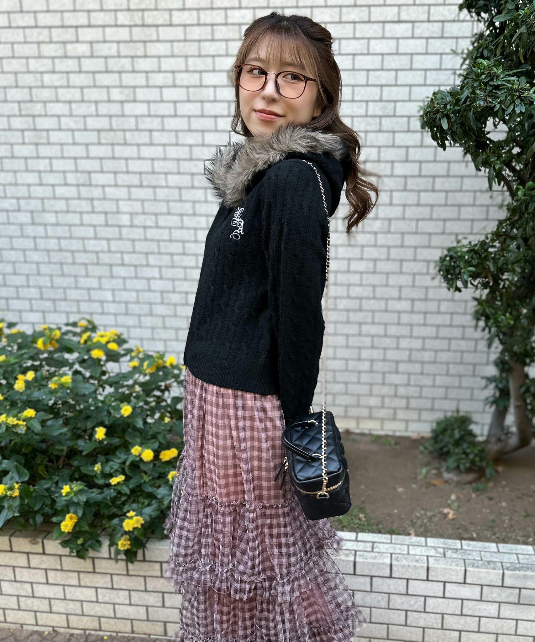 ケーブル編み×ファーフード》ダブルZIPニットパーカー／秋冬