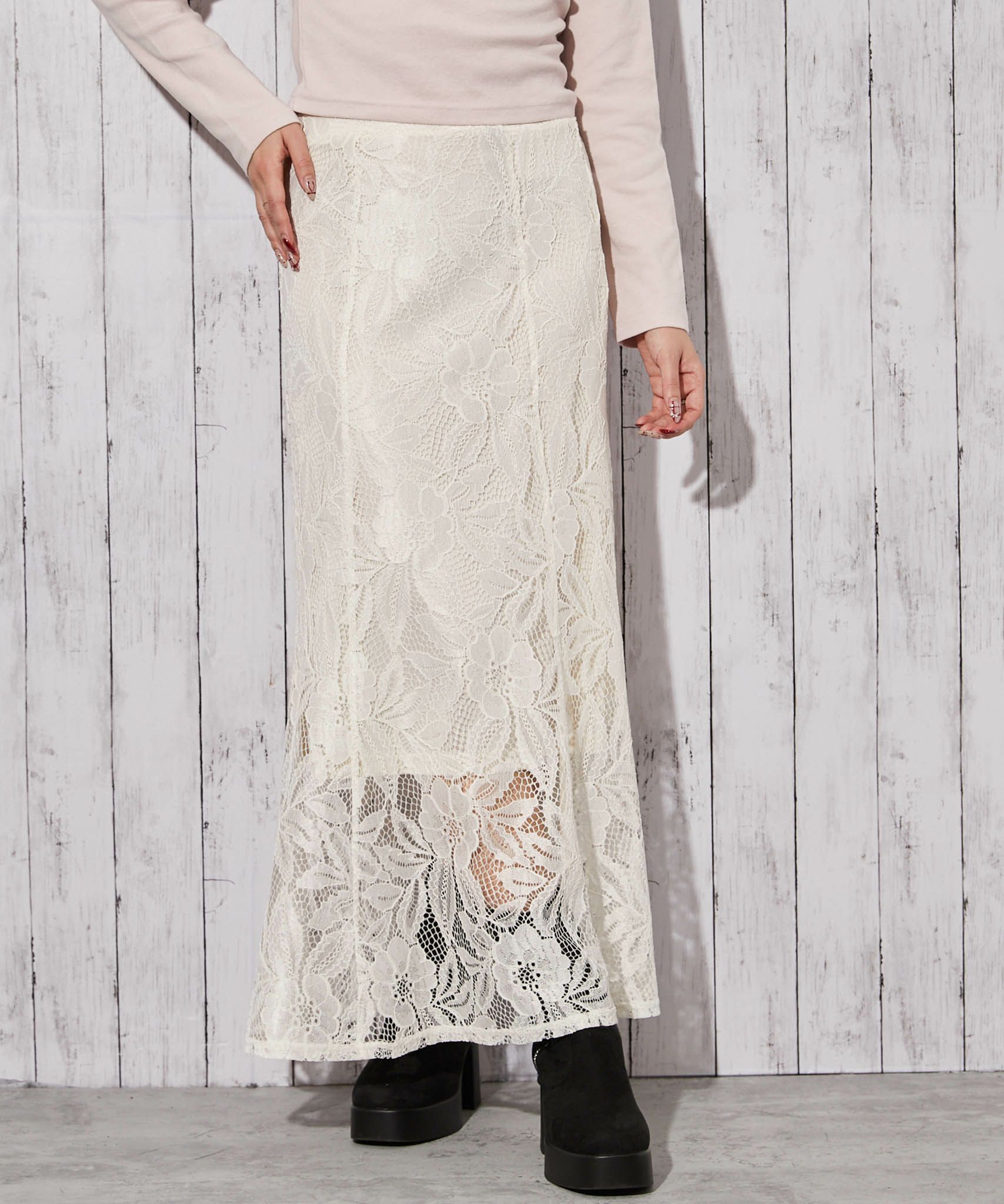 総レース×マーメイド》ロングスカート きれいめ フェミニン 春◎ | GORGE