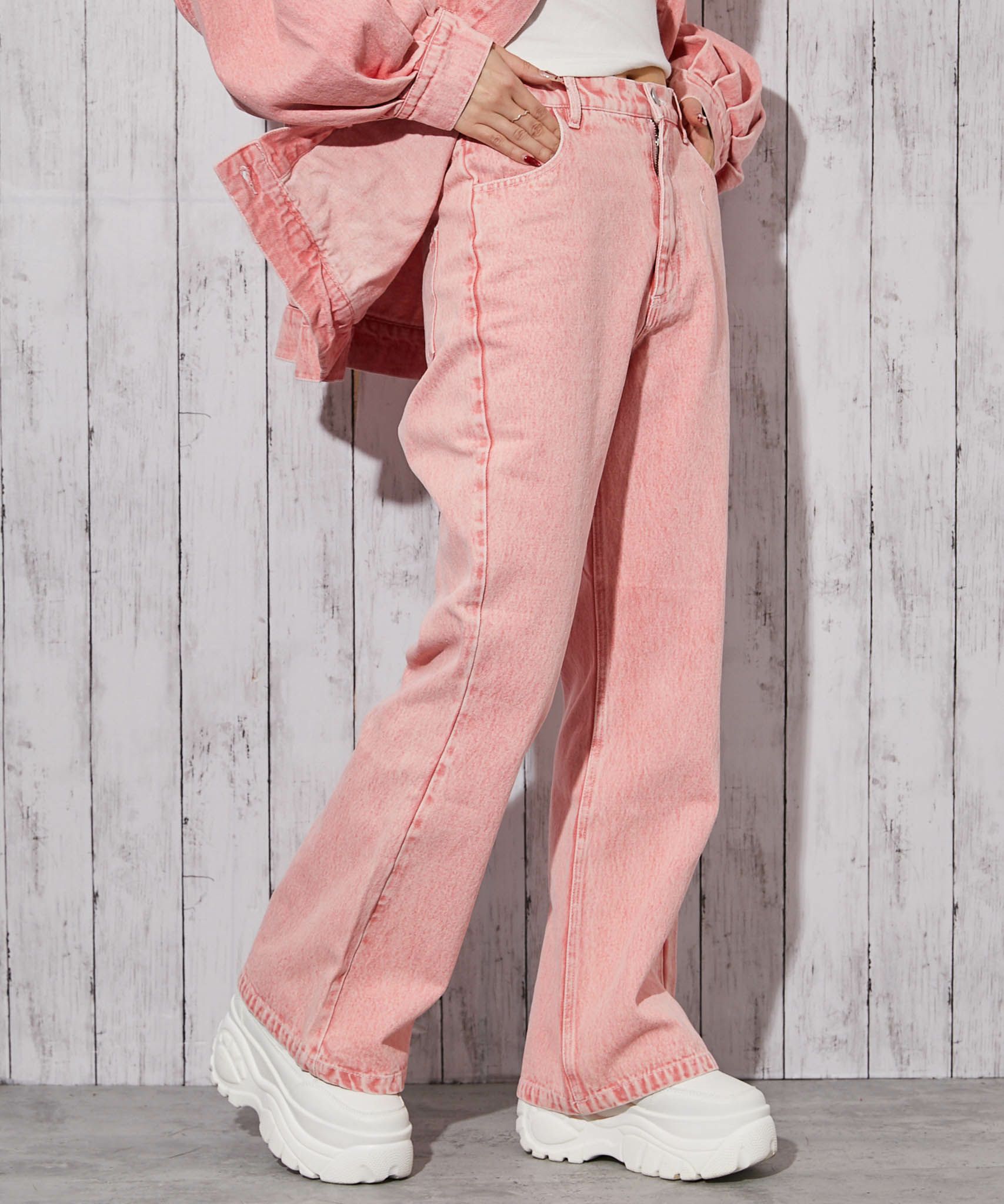 激レア】eyden YOU THUG着用色違い guapi ピンクフレアデニム 激レア