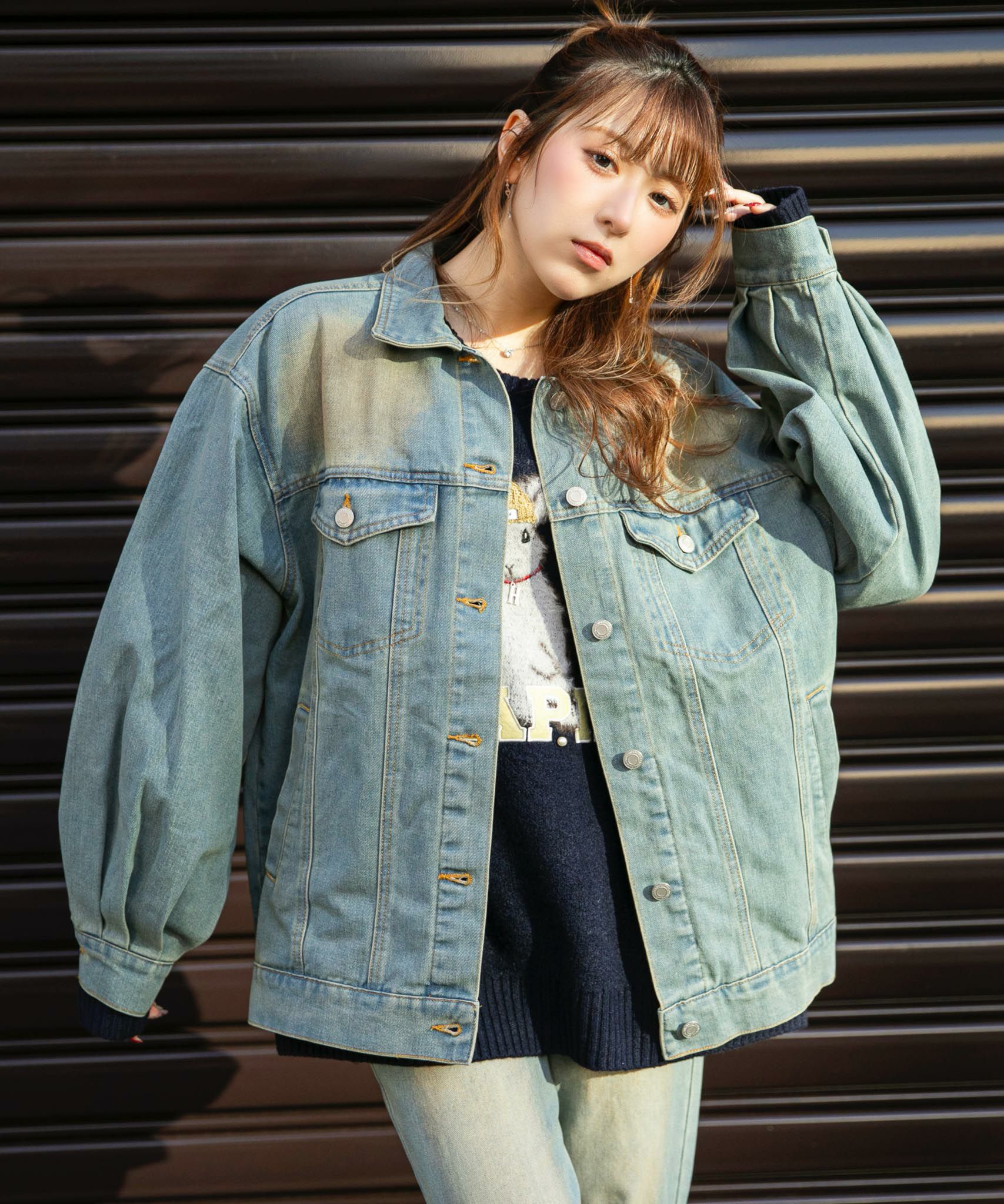 unisexオーバーシルエットデニムジャケット オーバーサイズシルエット》デニムジャケット／秋冬春 | GORGE